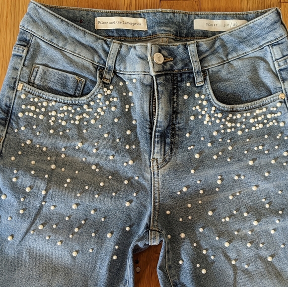 Anthropologie Pearl Detailed Skinny Jeans - Picture 2 of 10